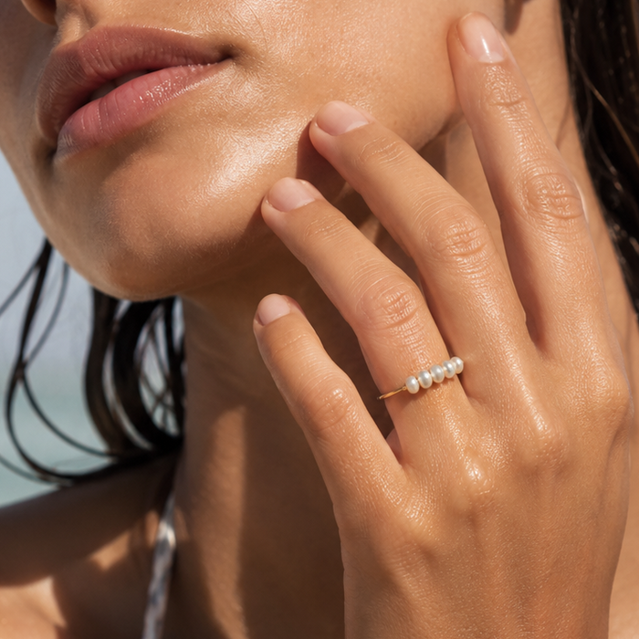 Allona Pearl Ring — Stackable Ring