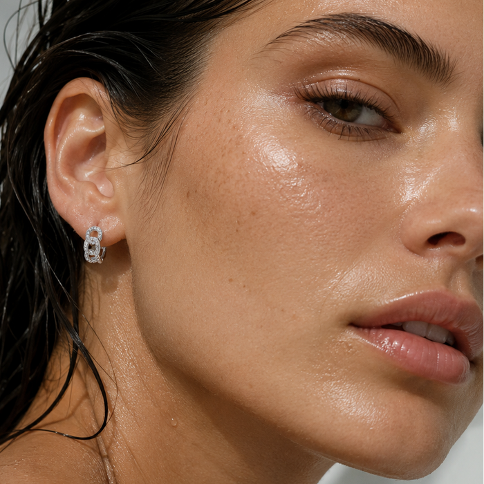 Anika Chain Huggie Hoop Earring