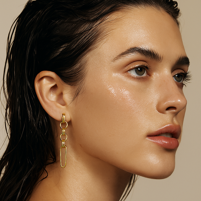 Antonia Asymmetrical Drop Chain Earring — Drop Earring
