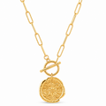Asher Compass Pendant Toggle Chain Necklace — Short Necklace