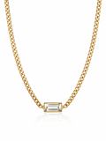 Baguette Bar Pendent Necklace