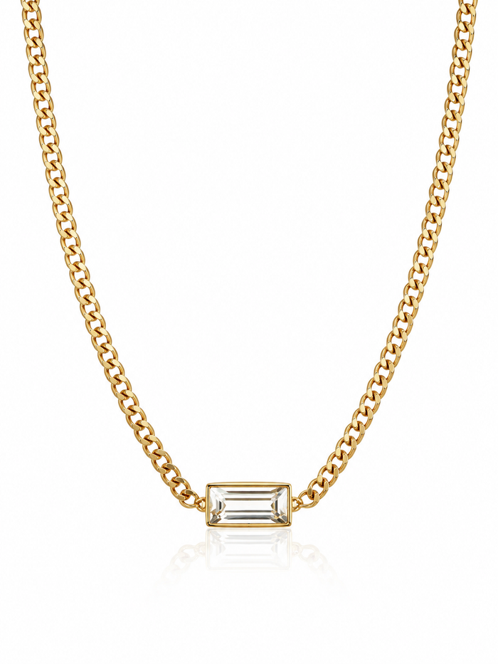 Baguette Bar Pendent Necklace