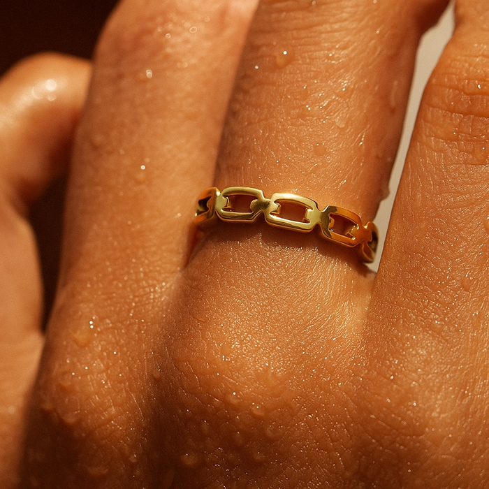 Billy Dainty Chain Ring — Stackable Ring