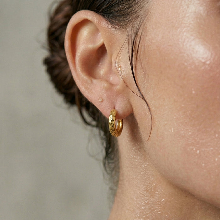 Blakely Hammered Mini Hoop Earring