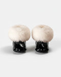 Black Liquid Shine Arctic Faux Fur//