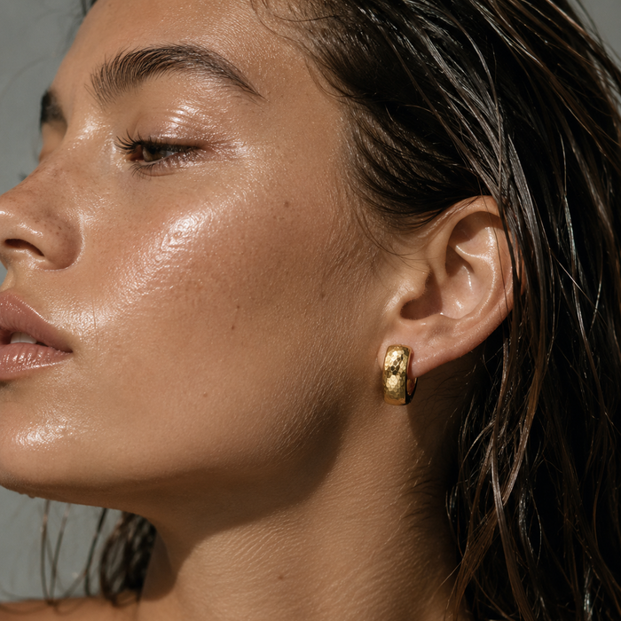 Brennan Hammered Mini Hoop Earring