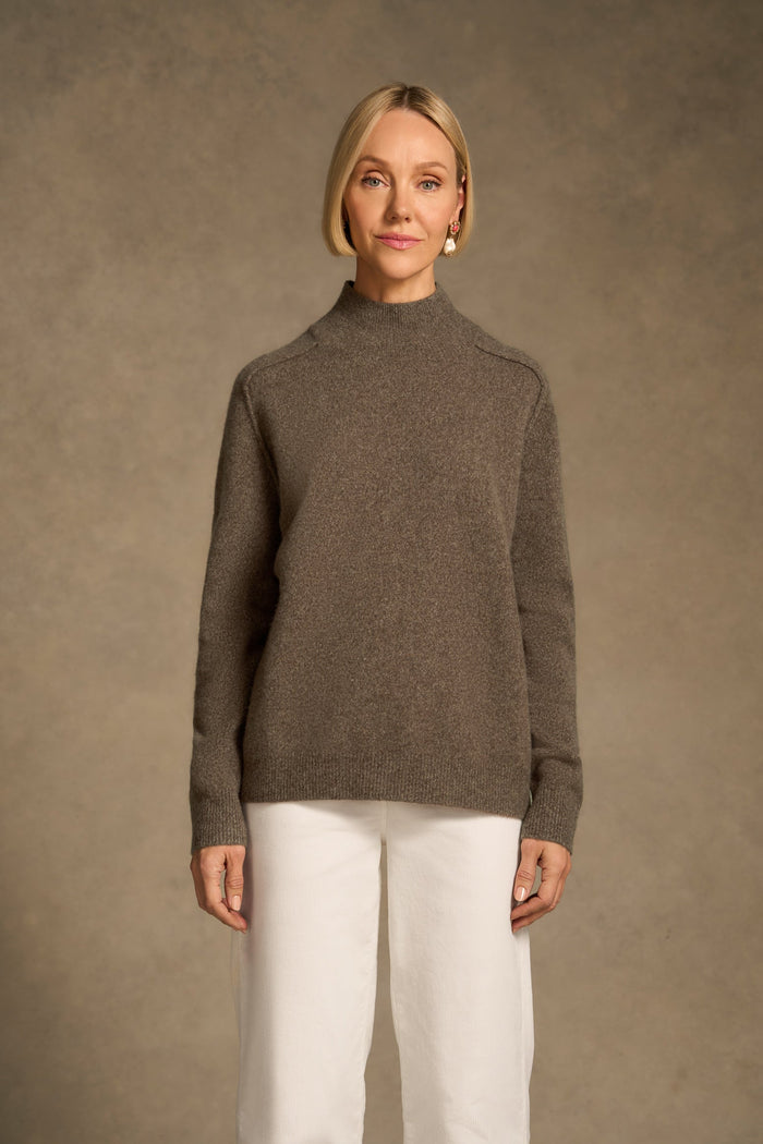 Brushed Merino Jumper - Coconut Marle