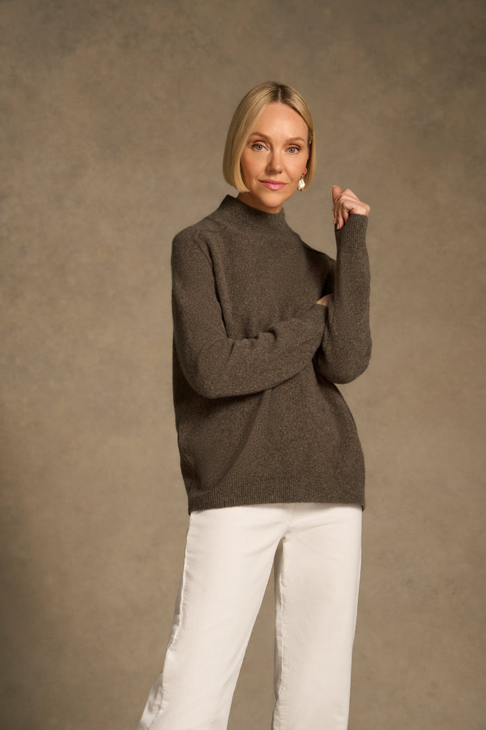 Brushed Merino Jumper - Coconut Marle