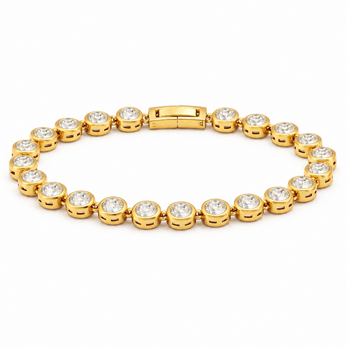 Caella Bezel Tennis Chain Bracelet