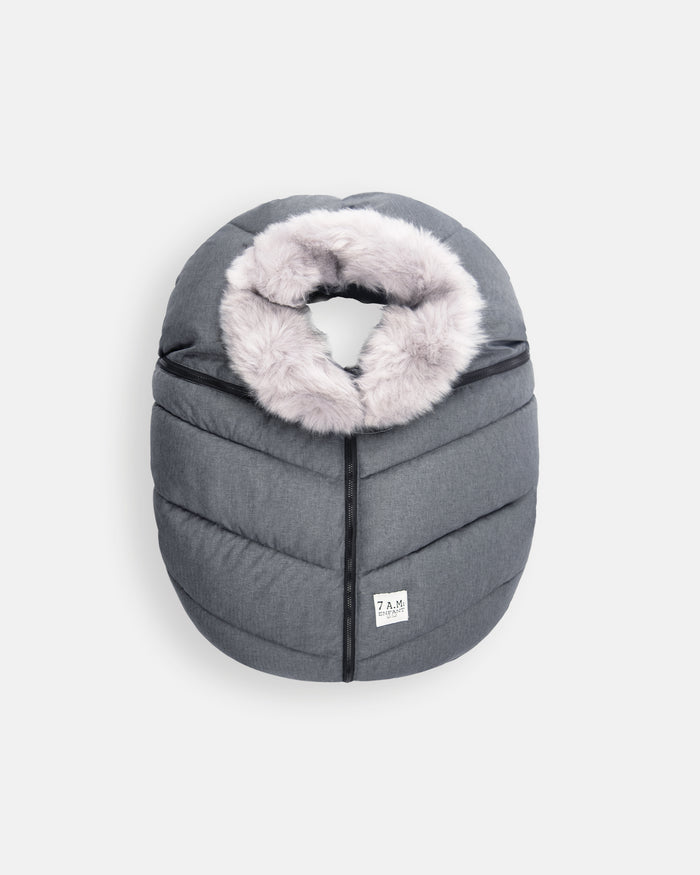Heather Grey Dark - Arctic Faux Fur / One Size 0-12M