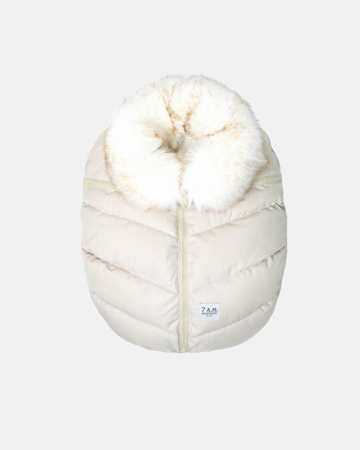 Heather Beige - White Faux Fur / One Size 0-12M