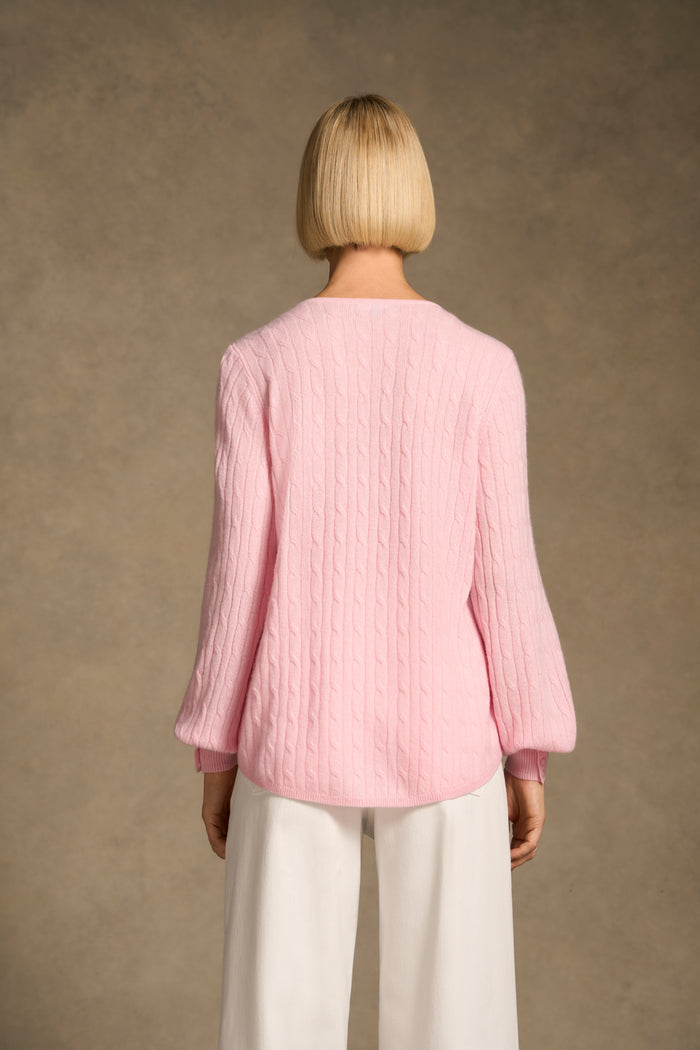 Cashmere Blouson Sleeve Jumper - Blossom