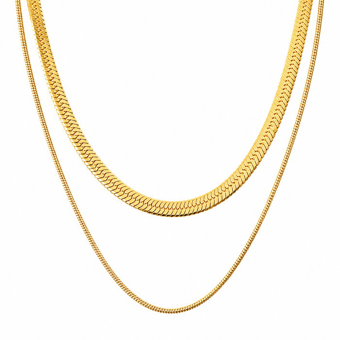 Cassia Double Chain Necklace — Short Necklace