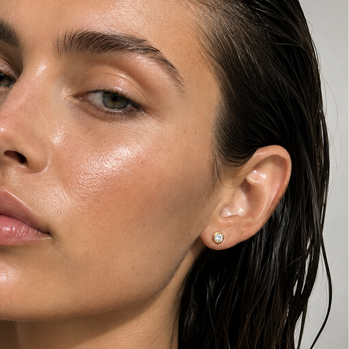 Cateana Bezel Stud Earring