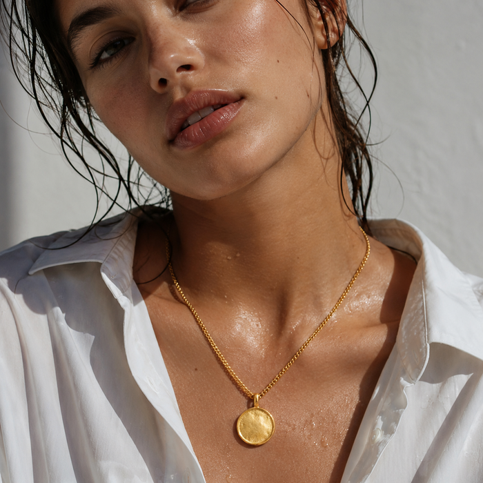 Catherine Blank Medallion Pendant Necklace — Short Necklace