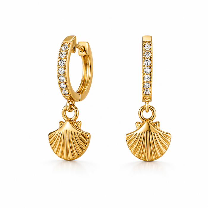 Citara Huggie Hoop Shell Earring — Hoop Earring