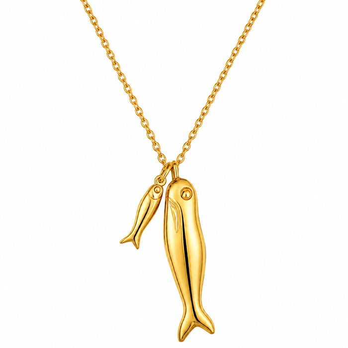 Clifton Double Fish Necklace — Long Necklace