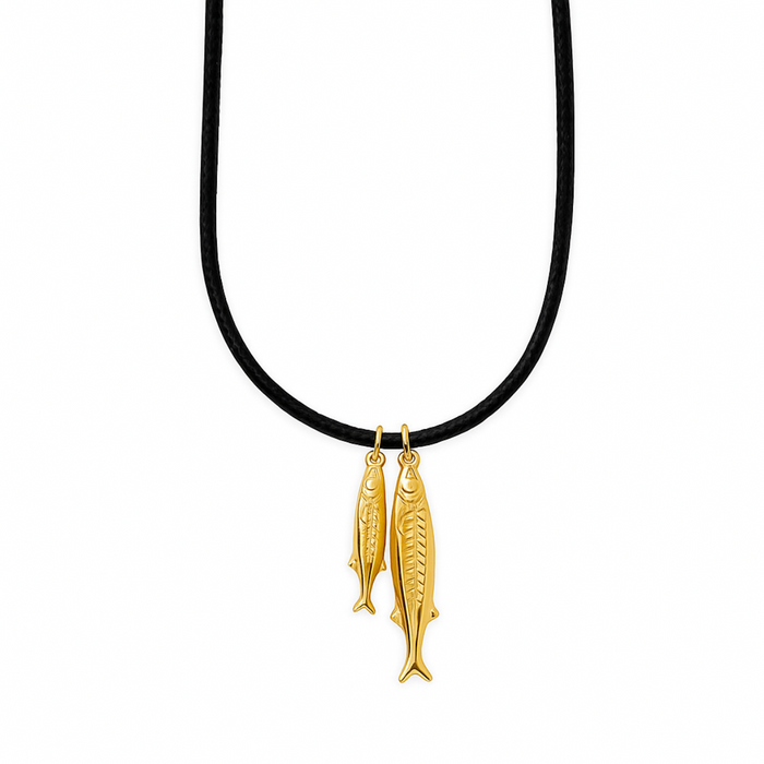 Clive Double Fish Cord Necklace — Short Necklace