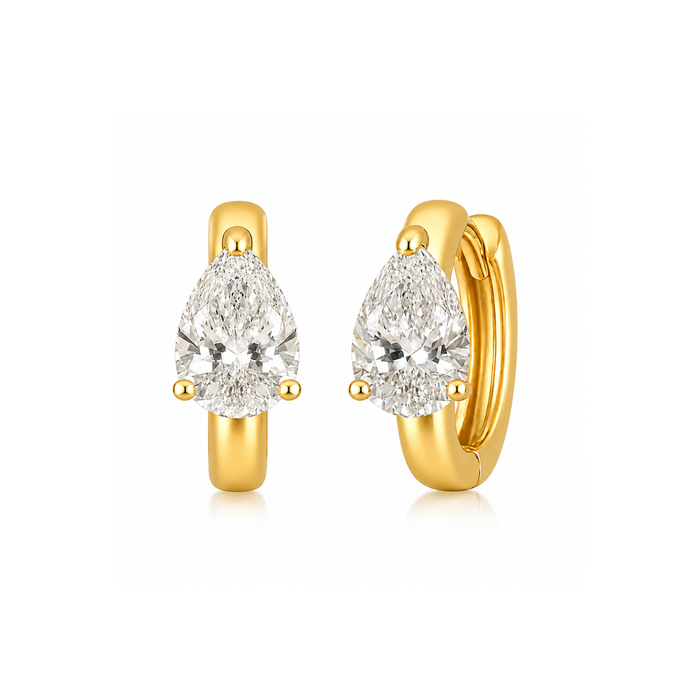 Colette Pear Huggie Hoop Earring