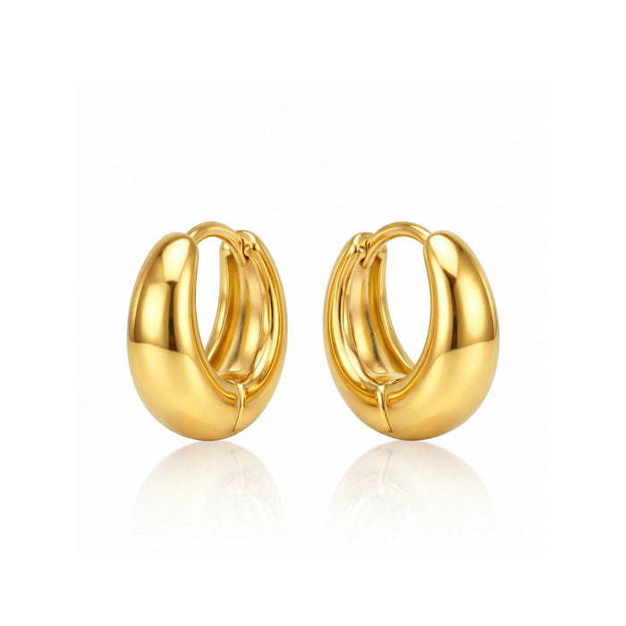 Corinne Elongated Dome Huggie Hoop Earring