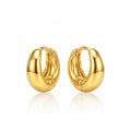 Corinne Elongated Dome Huggie Hoop Earring