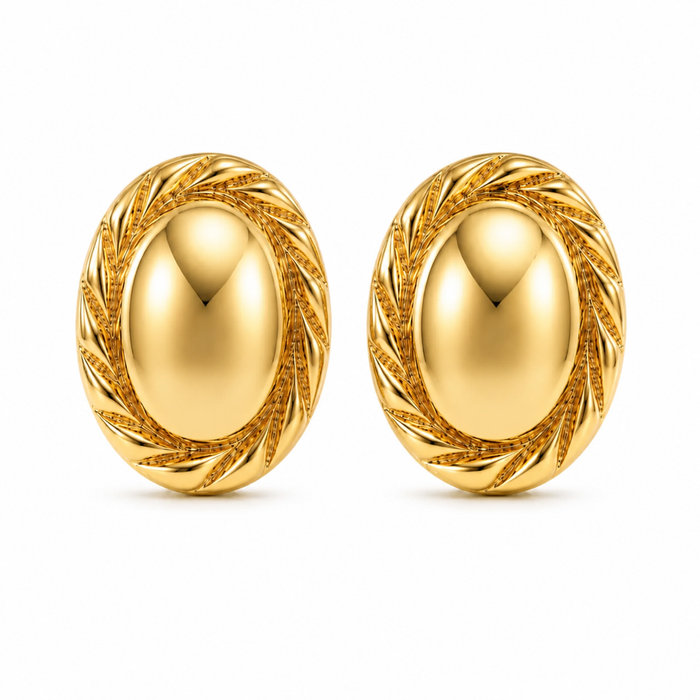 Diana Twisted Oval Button Earring