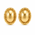 Diana Twisted Oval Button Earring