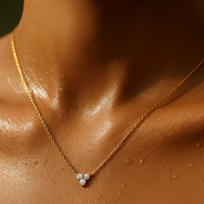 Donna Triple Stone Necklace — Short Necklace