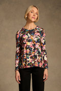 Double Layer Long Sleeve T-Shirt - Floral Collage Print