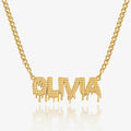 Drippy Name Necklace w/ Cuban Chain | Necklaces by DORADO
