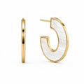 Dua Mother Of Pearl Medium Hoop Earring