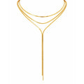 Elarina Layered Lariat Necklace — Long Necklace
