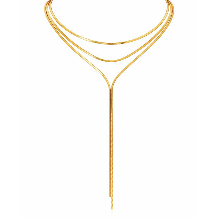 Elarina Layered Lariat Necklace — Long Necklace