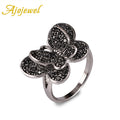 Elegant Pave Black CZ Butterfly Fashion Womens Jewellery - Free Shipping