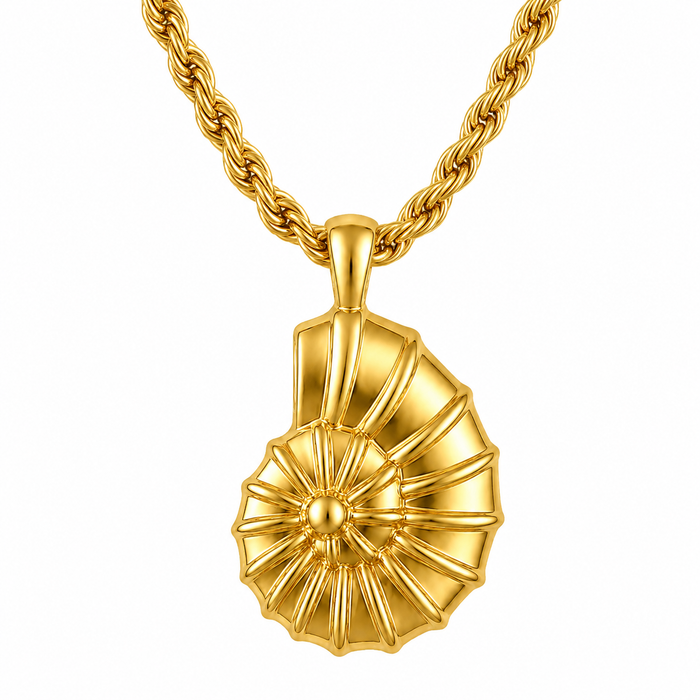 Eliana Oversized Shell Pendant Necklace — Short Necklace