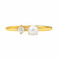 Enza Pearl Stone Ring — Stackable Ring