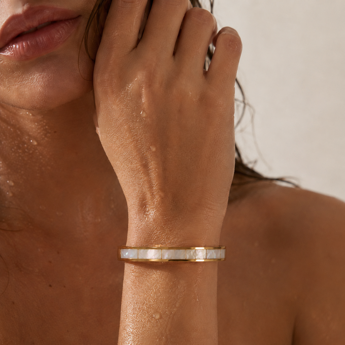 Estelle Mother Of Pearl Bangle Bracelet