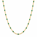 Evie Green Dainty Enamel Beaded Necklace — Short Necklace