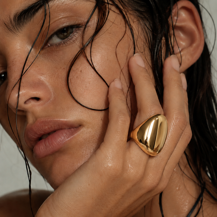 Genevieve Sculptural Dome Ring — Statement Ring