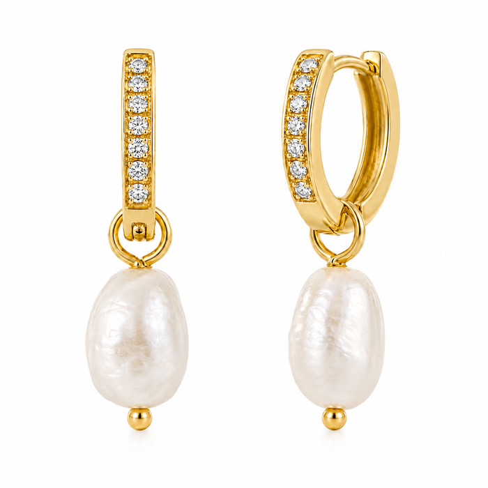 Georgie Huggie Hoop Pearl Earring — Hoop Earring