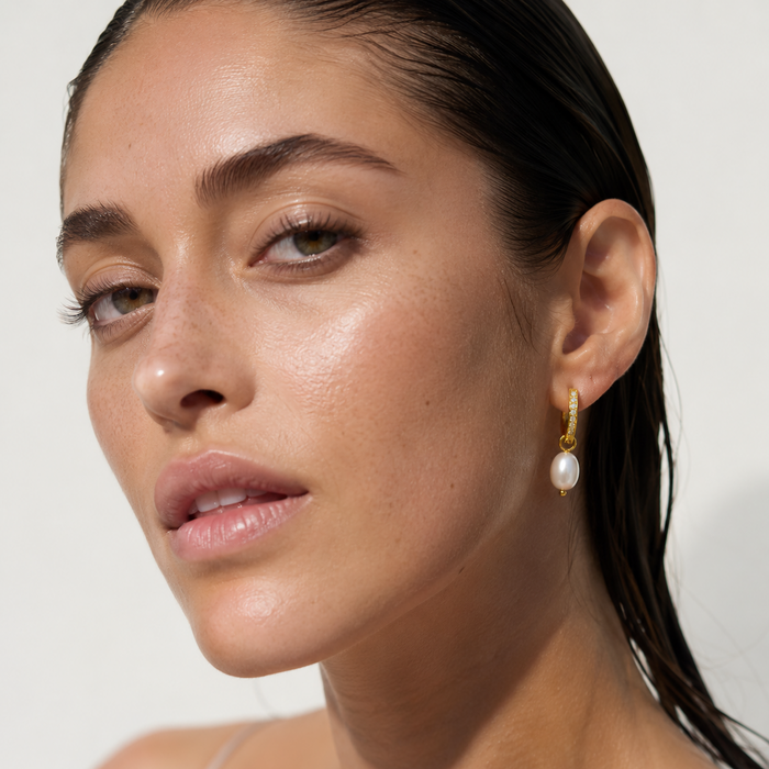 Georgie Huggie Hoop Pearl Earring — Hoop Earring