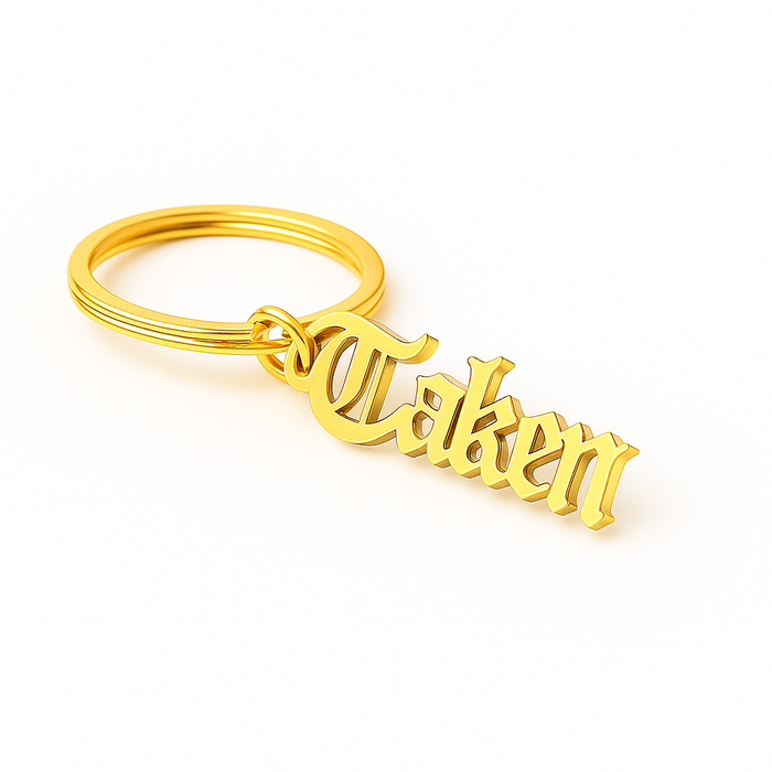 Gothic "Taken" Charm Keychain