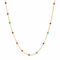 Gwen Colorful Dainty Enamel Beaded Necklace — Short Necklace
