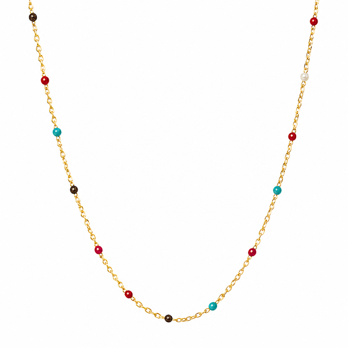 Gwen Colorful Dainty Enamel Beaded Necklace — Short Necklace