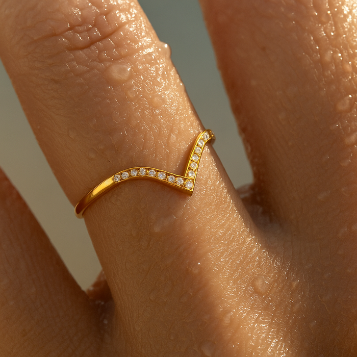 Hadley Dainty Wishbone Ring — Stackable Ring