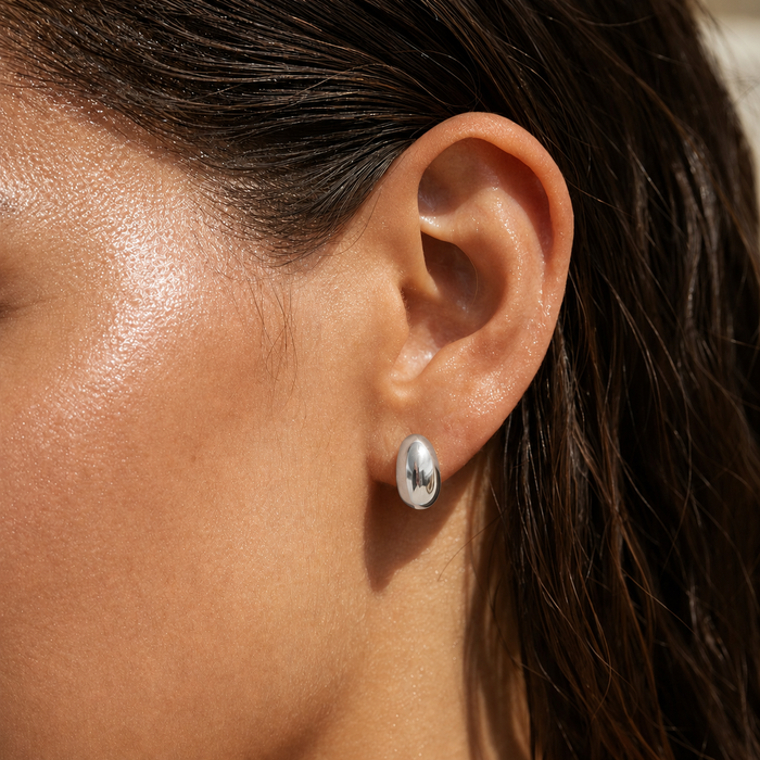 Half Dome Hoop Earring