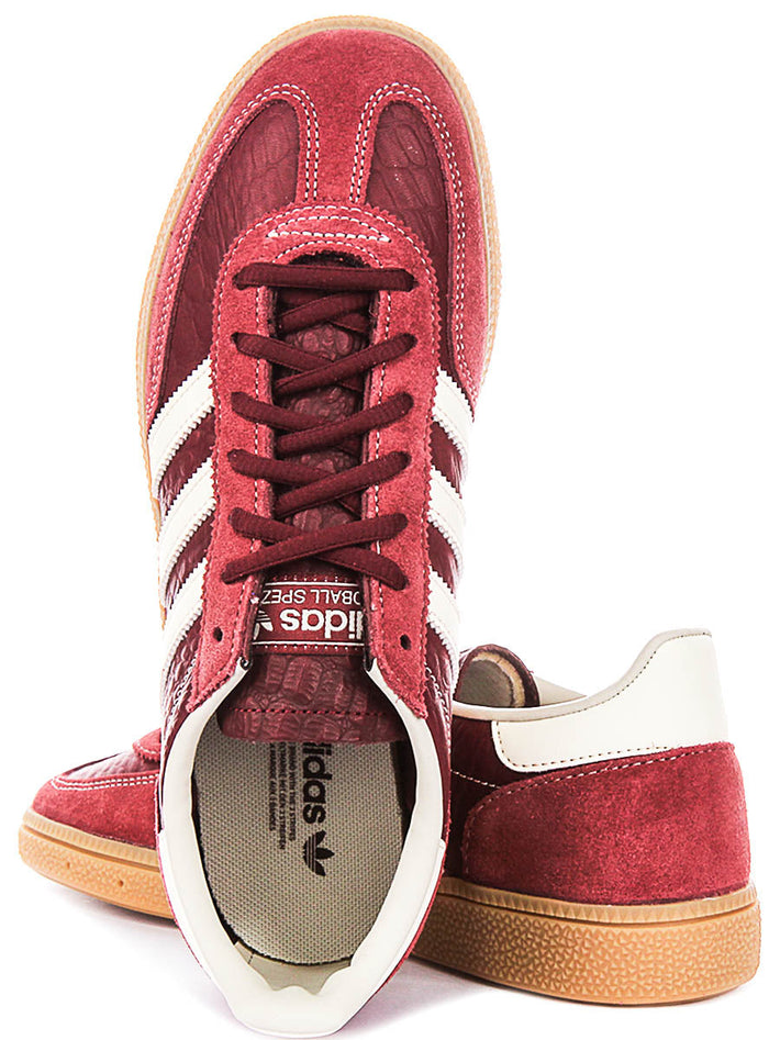 Adidas Handball Spezial In Red Croc Effect