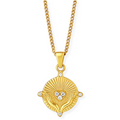 Heidi Heart Disc Pendant Necklace — Mid-Length Necklace