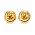 Heloisa Textured Spiral Button Earring