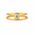Hollis Double Layer Solitaire Ring — Stackable Ring